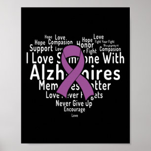 Word Cloud Support Alzheimer Alzheimers Awareness Poster