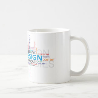 word cloud web design coffee mug
