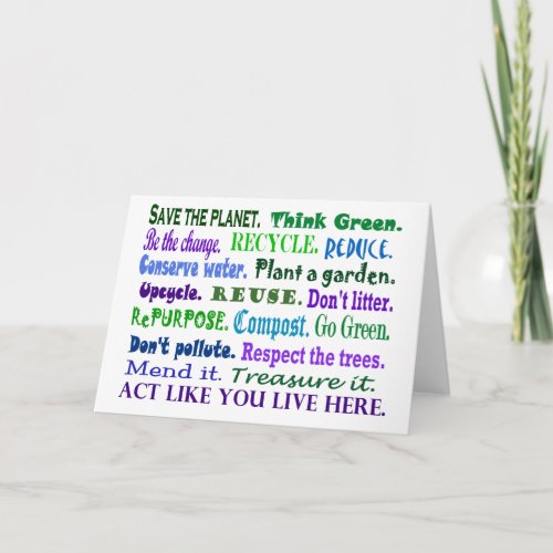 word collage art for plant earth friends card