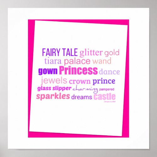 Word Collage For a Princess Poster