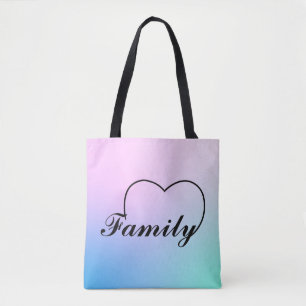 Word Family against colors on all over print tote Bag