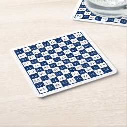 Word Game Cheat Sheet Blue White Square Paper Coaster Zazzle