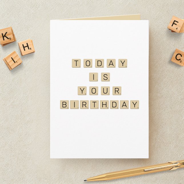 Word Game Letter Tile Birthday Card (Creator Uploaded)