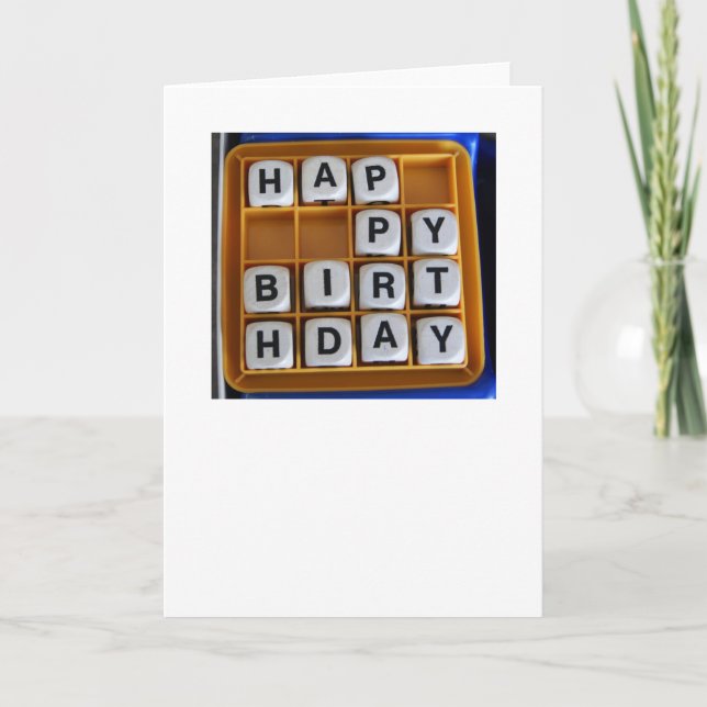 Word Games: Happy Birthday Card (Front)