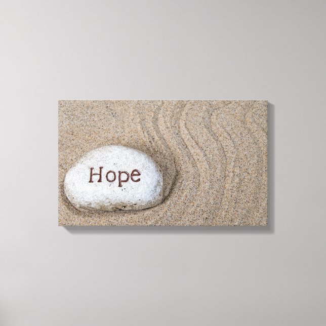 word Hope on beach rock Canvas Print (Front)
