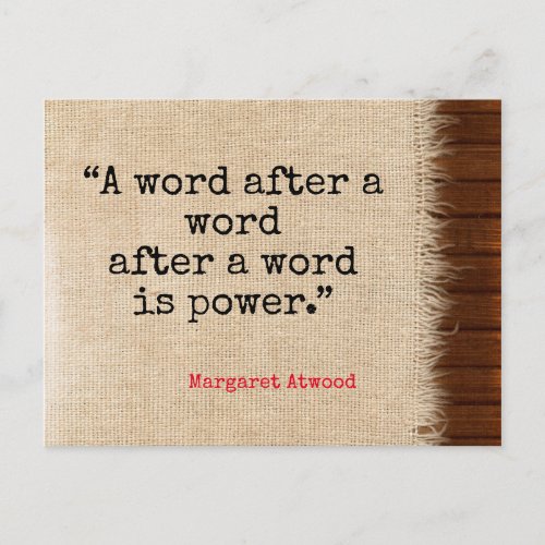 Word is Power Atwood Quote Postcard