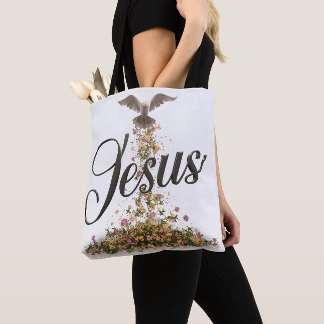 Word Jesus tote bags christian (Close Up)
