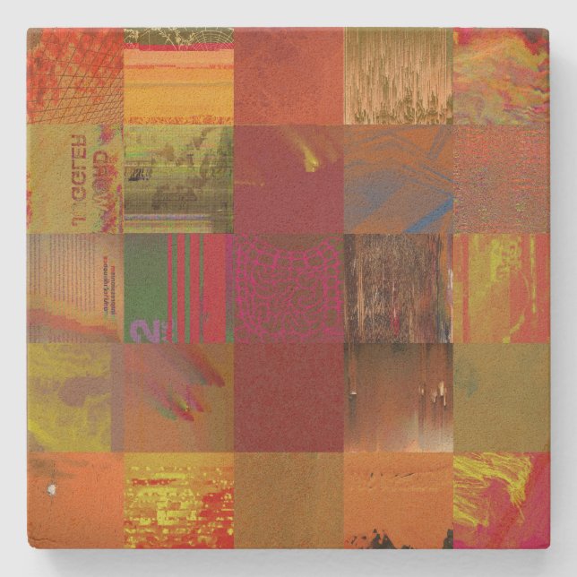 Word Juggler Glitch Art Data Corruption Abstract Stone Coaster (Front)