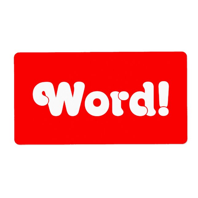 Word! Label (Front)