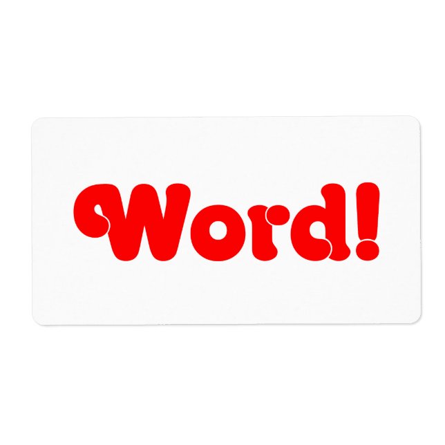 Word! Label (Front)