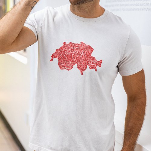 Word Map of Switzerland T_Shirt