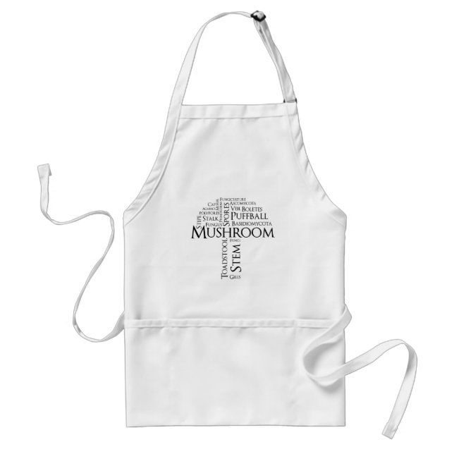 Word Mushroom Apron (Black Text) (Front)