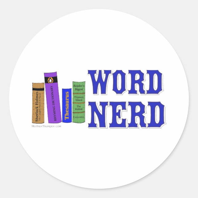 Word Nerd Classic Round Sticker (Front)