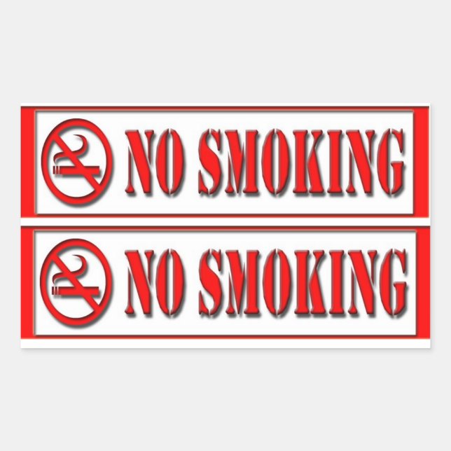 word no smoking sticker (Front)
