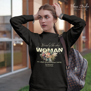 Word of the Day Woman Modern Vintage Flower Sweatshirt