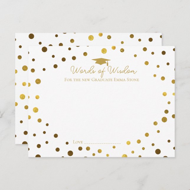 word of wisdom advice notes for graduate (Front/Back)