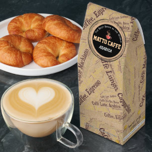 Word Pattern Kraft Italian Business Info Roasted Coffee