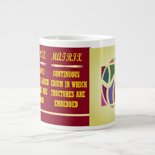 Word play education type design dark brown giant coffee mug