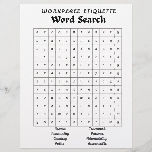 word puzzle/search. letterhead (Front)