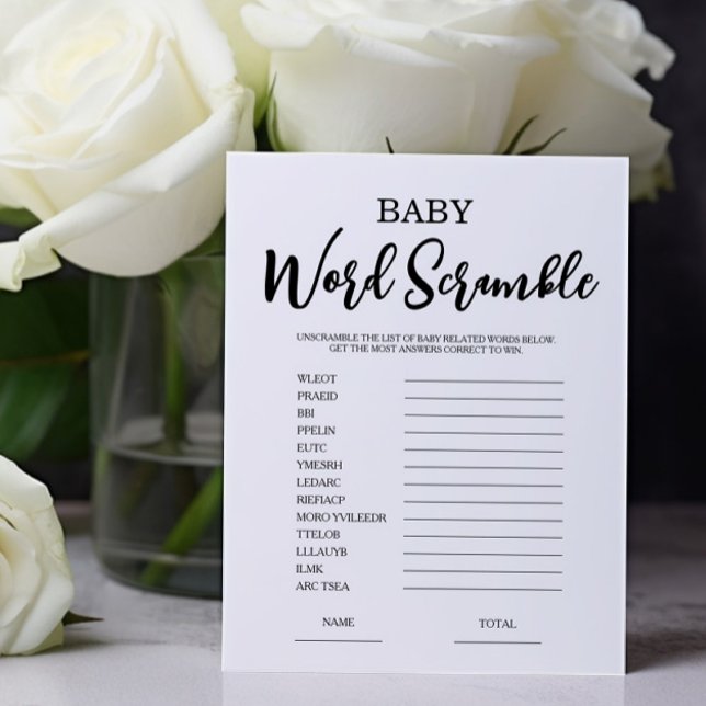 Word Scramble Baby Shower Game (Creator Uploaded)