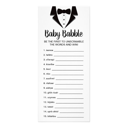 Word Scramble Baby Shower Game 25 Pack Rack Card