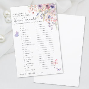 Word Scramble Butterfly Wildflower Bridal Shower