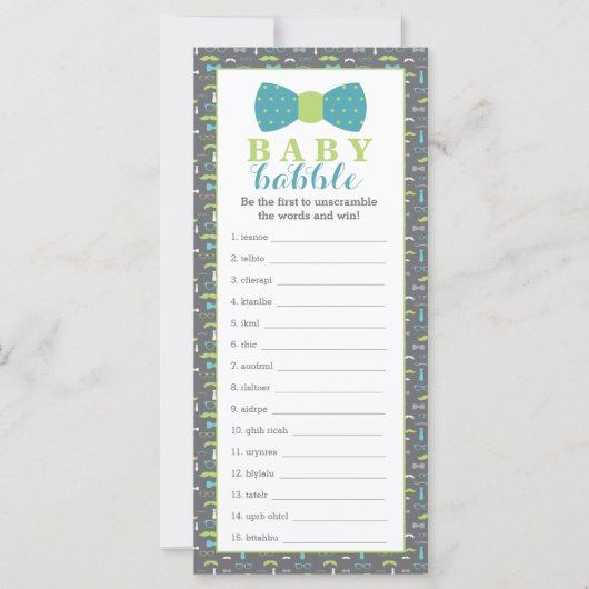 Word Scramble Game, Baby Shower, 25 Pack (Front)