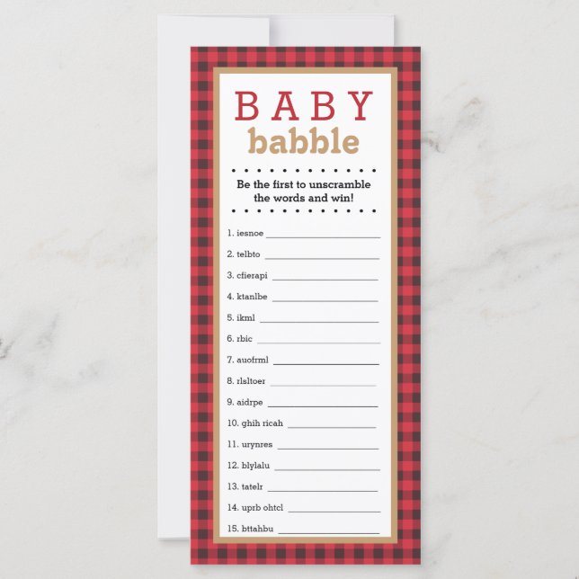 Word Scramble Game, Baby Shower Game, Little Man (Front)