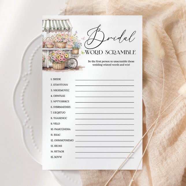 Word Scramble Off The Market Bridal Shower Game (Creator Uploaded)