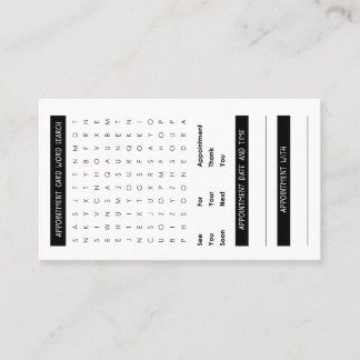 Word Search Appointment Card