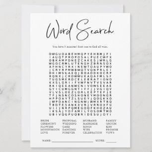 Word Search   Bridal Shower Game