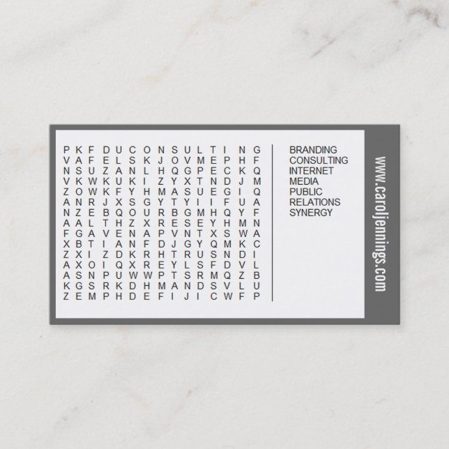 word search business card (contact to customize) (Front)