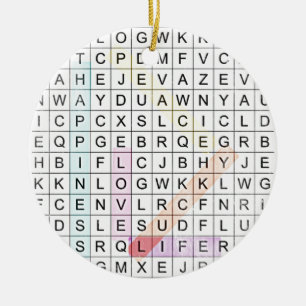 Word Search Ceramic Ornament