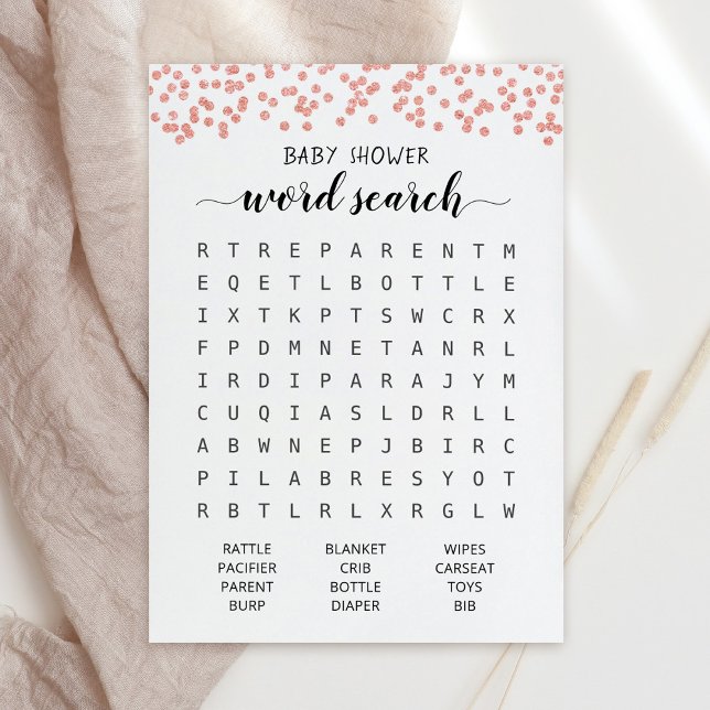 Word search Game Baby Shower party Card (Creator Uploaded)