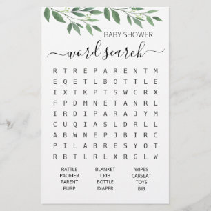 Word search Game Baby Shower party game