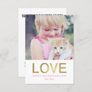 Word Search Game Photo Classroom Valentines Invitation