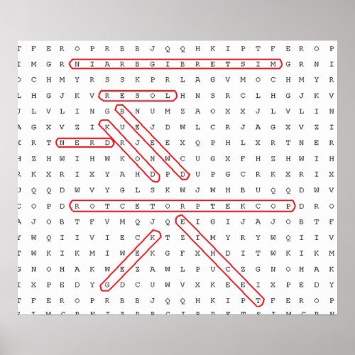 Word Search Geek Poster