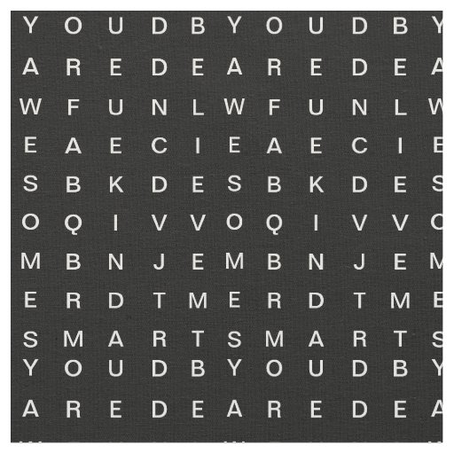 Word Search (Inspirational) black Fabric