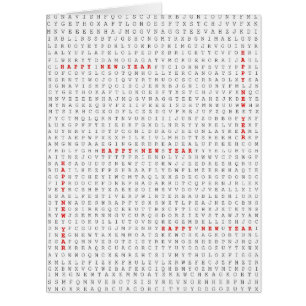 Word Search Puzzle Happy New Year Cards
