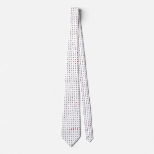 Word Search Puzzle LOVE Tie
