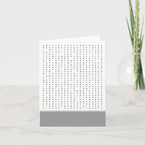 Word Search Puzzle Occasions Card