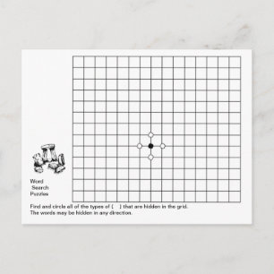 word search puzzle post card