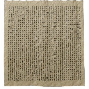 Word Search: Spells on Parchment Shower Curtain