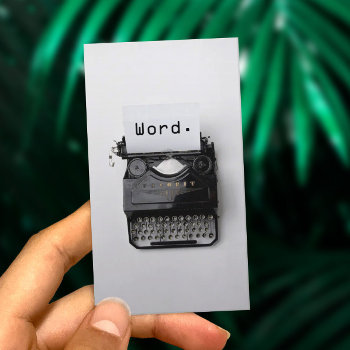 "word." Vintage Typewriter Professional Writer Business Card by cardfactory at Zazzle