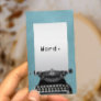 "Word." Vintage Typewriter Turquoise Writer Business Card
