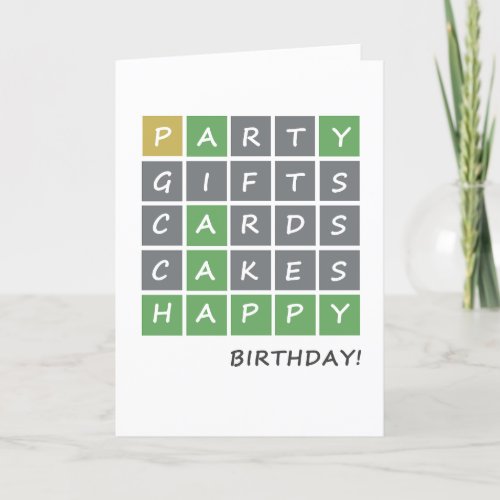 Wordle Birthday Card