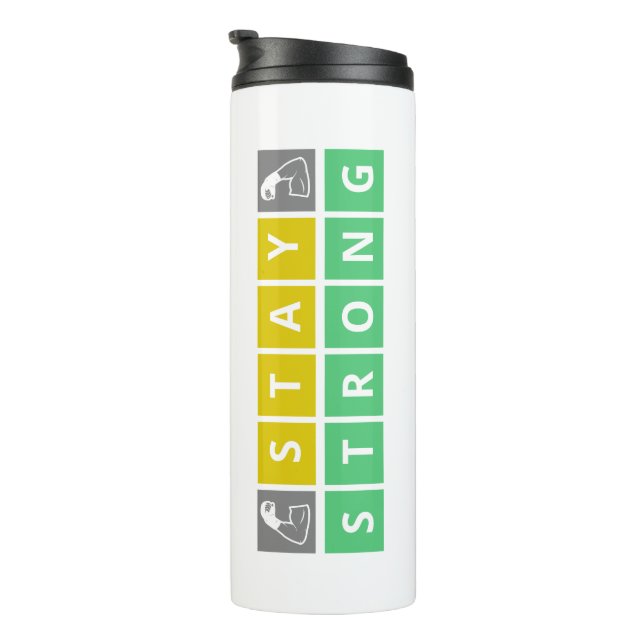 Wordle Champion, Stay Strong, Winner Wordle Thermal Tumbler (Rotated Right)