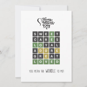 Wordle Mother's Day , trend Mother's Day Holiday Card