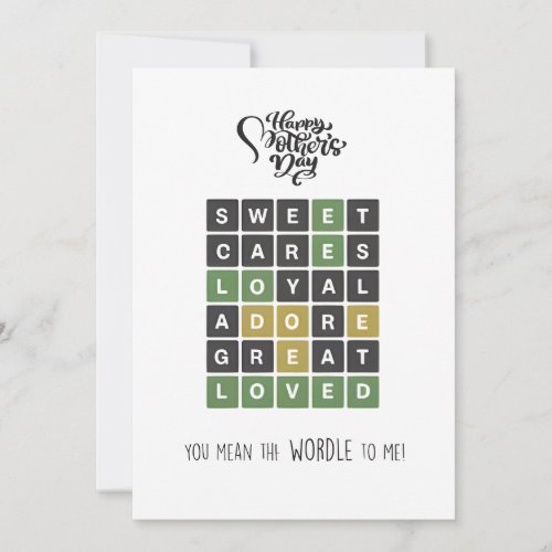 Wordle Mothers Day  trend Mothers Day  Holiday Card