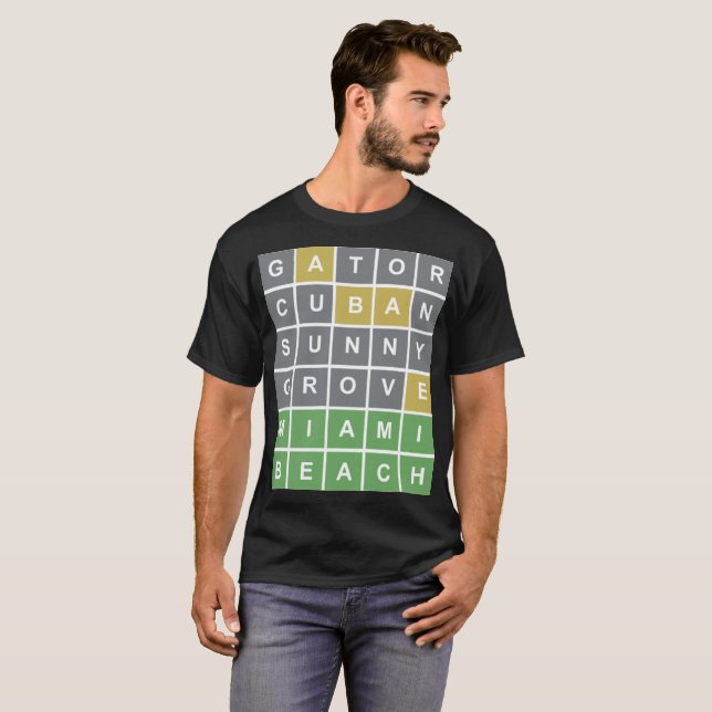 Wordle Puzzle "Miami Beach"  T-Shirt (Front Full)